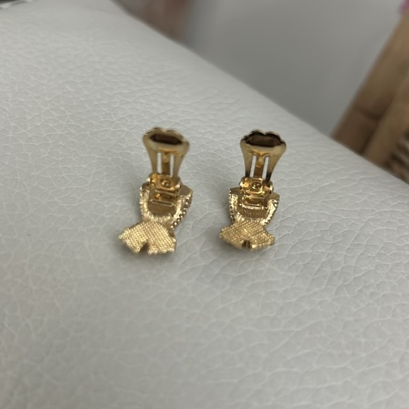 Authentic Christian Dior Gold Clip on Earrings with dust bag and box - Picture 5 of 7